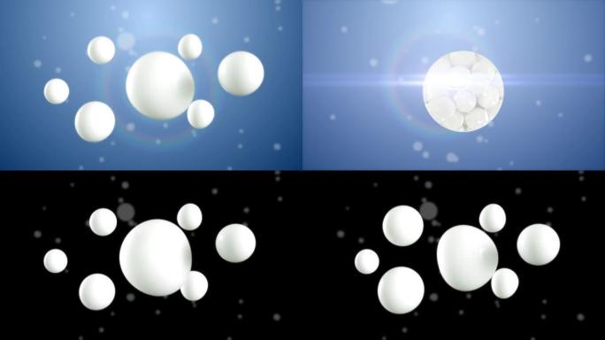 3D动画微距白色精华霜软球透明背景