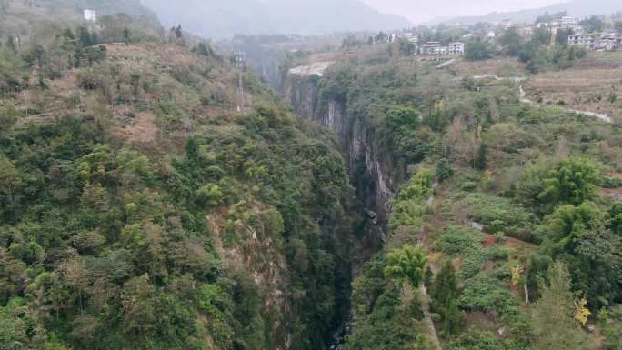 湖北恩施大峡谷全景航拍