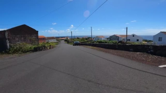 driving car field country Açores Pico Faial road t