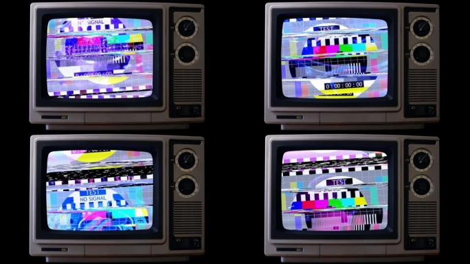 毛刺电视静态噪声失真信号问题错误视频损坏复古风格80s测试图