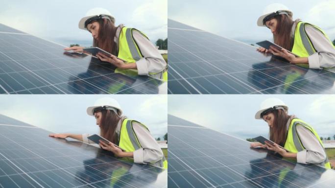 ํํYoung woman engineer hand is checking cleanlines