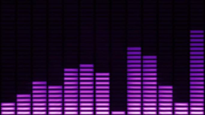 音频均衡器移动条。绿紫色。可循环。阿尔法哑光。