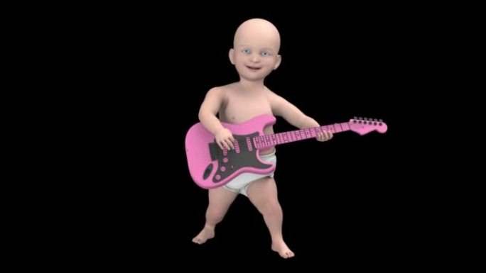 带吉他环的婴儿