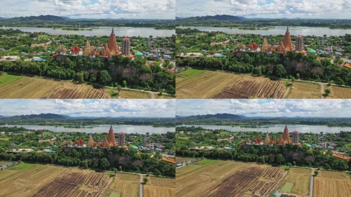 希尔山上的Wat Tham Sua的空中景观