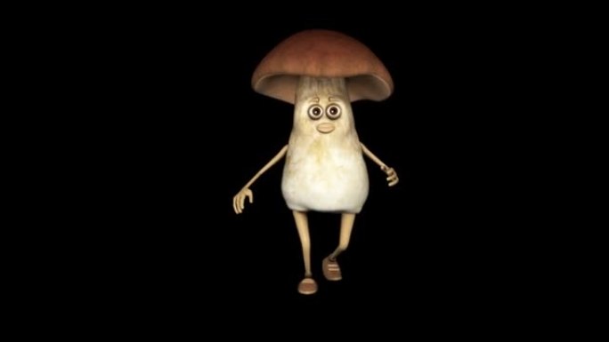 有趣的蘑菇舞蹈循环阿尔法频道