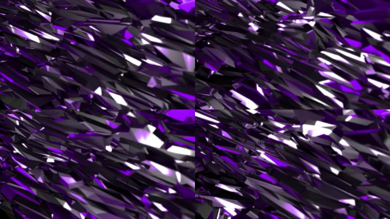 4k紫色钻石宝石矿山隧道背景循环股票视频