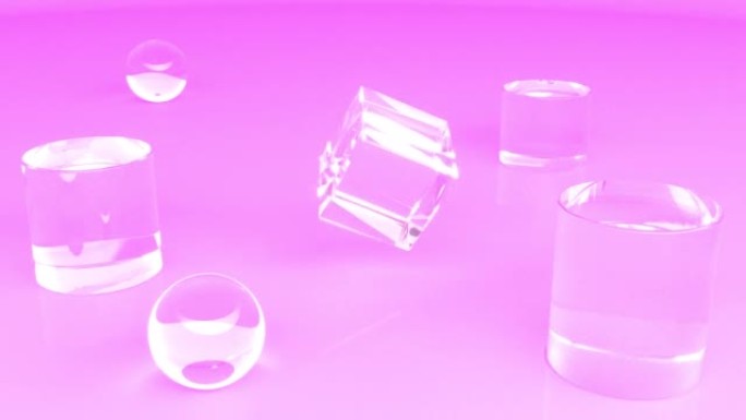玻璃盒苛性运动设计粉色亚克力空讲台介绍能够循环无缝4k