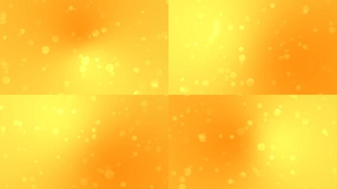请奶酪和甜柠檬种子bokeh渐变背景循环运动。移动泡泡彩色模糊动画。具有柔和色彩过渡的浮动圆圈。唤起