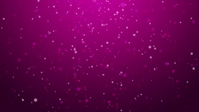 4k Winter pink background with snowflakes