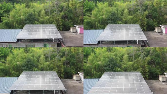 乡间别墅屋顶上的太阳能电池板