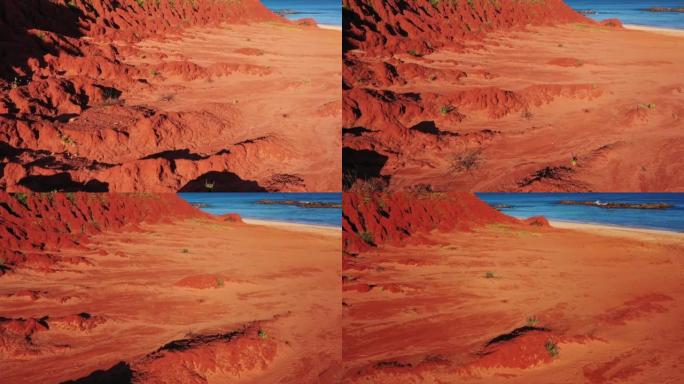 西澳大利亚莱夫克角红色悬崖的空中景观