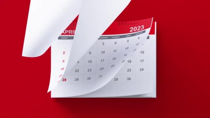 4 k分辨率的2023日历动画