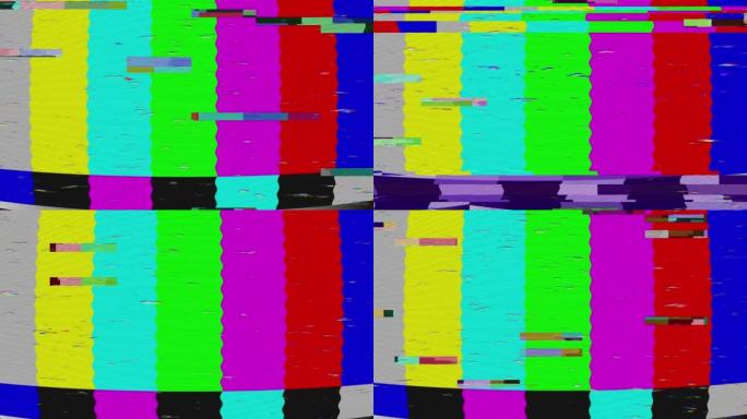 没有信号。旧电视。故障错误视频损坏。信号不好。电视屏幕噪音故障效应。