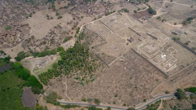 汉比联合国教科文组织世界遗产地区寺庙遗址的空中拍摄