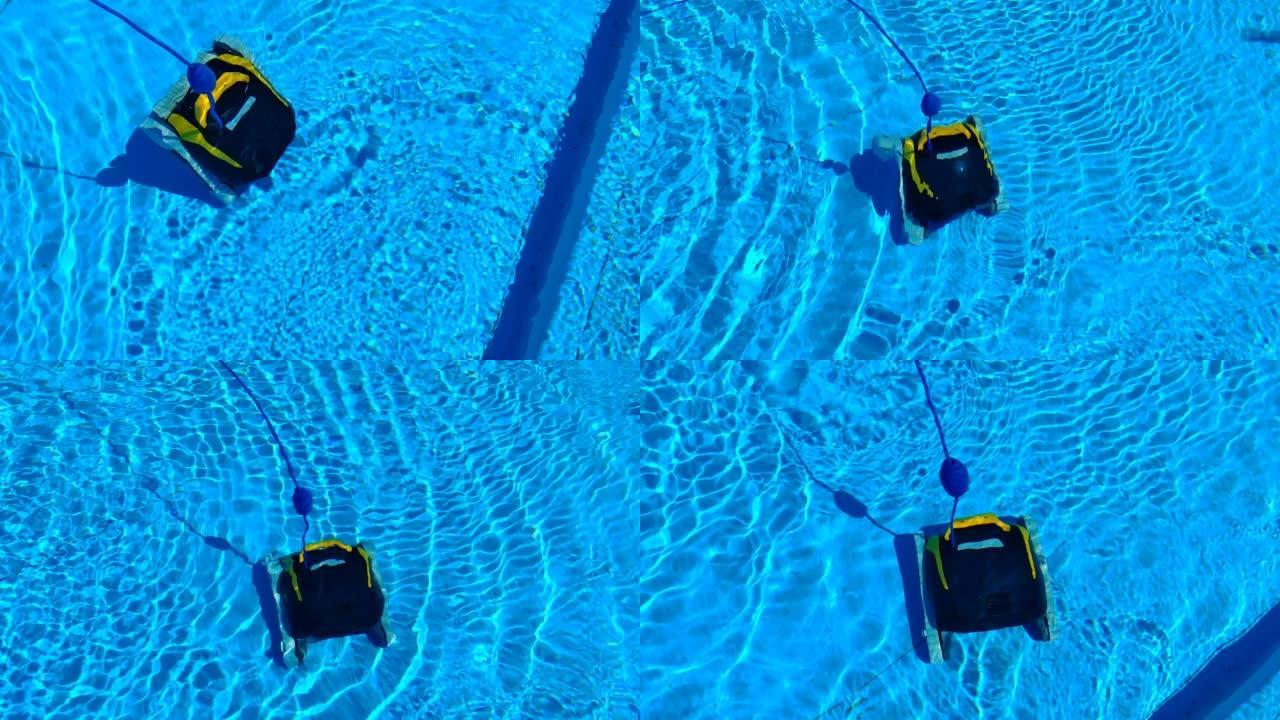 水下吸尘器清洁泳池地板