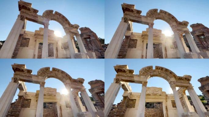 以弗所古城，古罗马城市，土耳其最受欢迎的旅游中心，以弗所古城的塞尔修斯图书馆，以弗所古城的古代遗迹，