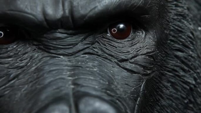 大猩猩头部的镜头黑暗背景