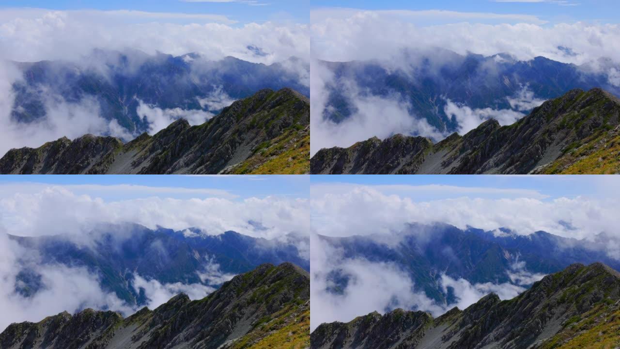 富山县初秋的武罗道风景，立山黑部高山路线