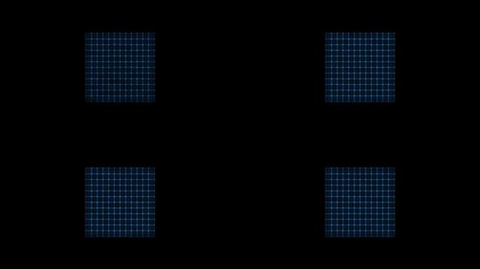 科幻平视显示器蓝线和方形点状元素，未来派设计元素。