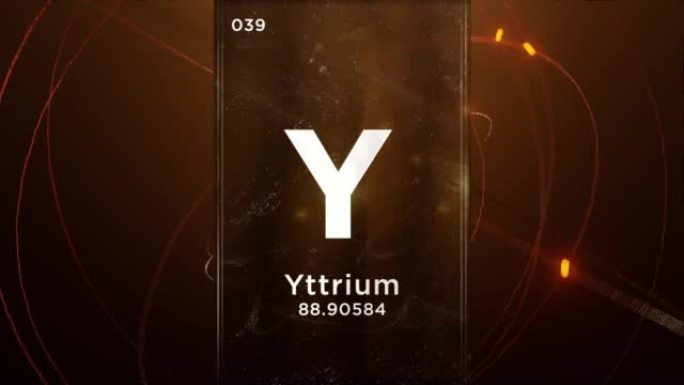 Yttrium (Y) symbol chemical element of the periodi