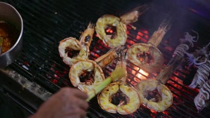 街头海鲜市场。美食和旅游概念