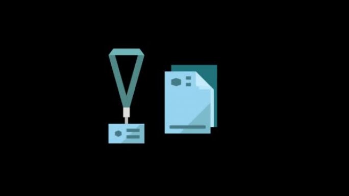 ID Card and document icon motion graphics animatio