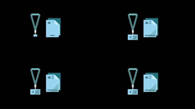 ID Card and document icon motion graphics animatio