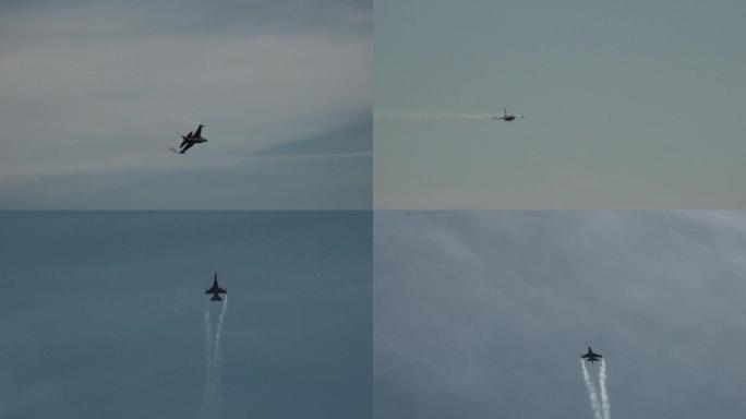 F-16战斗机飞过天空