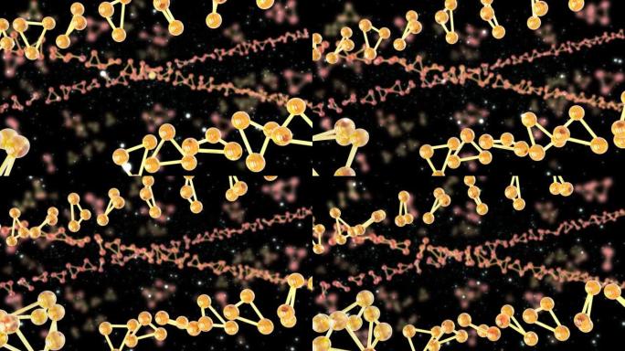 3D动画分子宏原子细胞血清液霜胶原蛋白