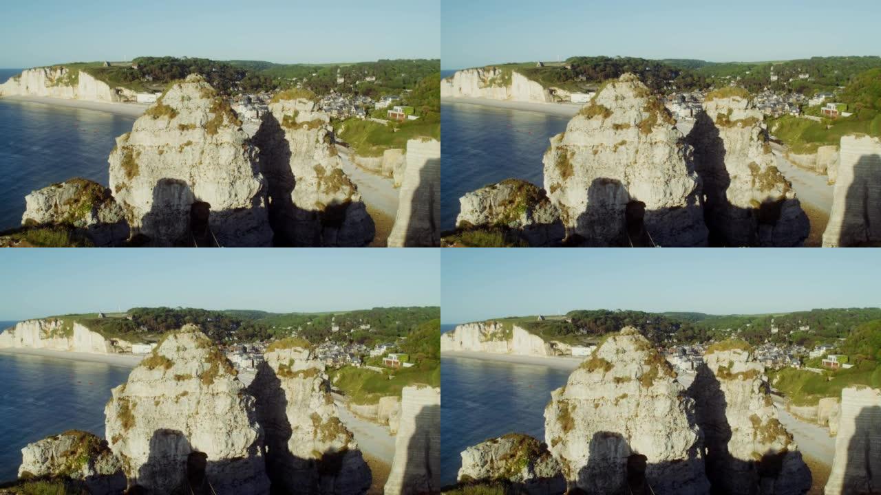 英吉利海峡海岸的纯粹石灰岩悬崖
