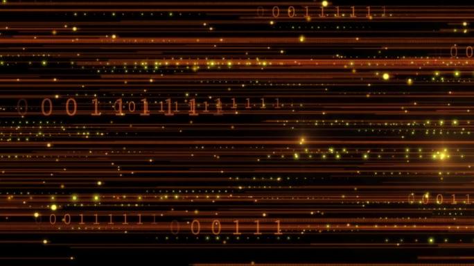 橙色 地坪 粒子流线 科技背景 数字