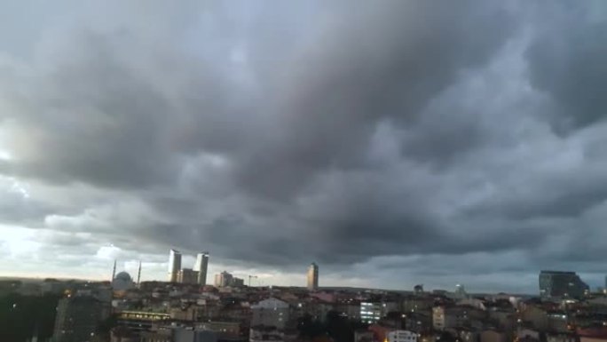 The city is threatened by clouds