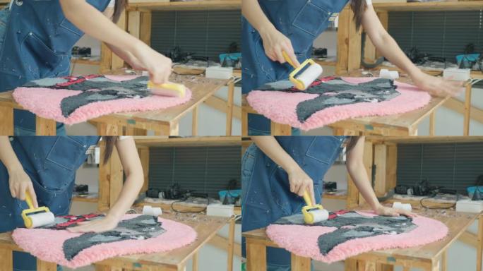 女人DIY用剪羊毛剪地毯