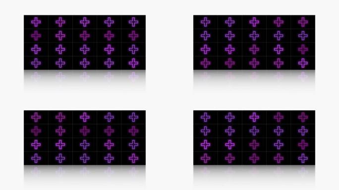 霓虹灯紫色几何十字图案