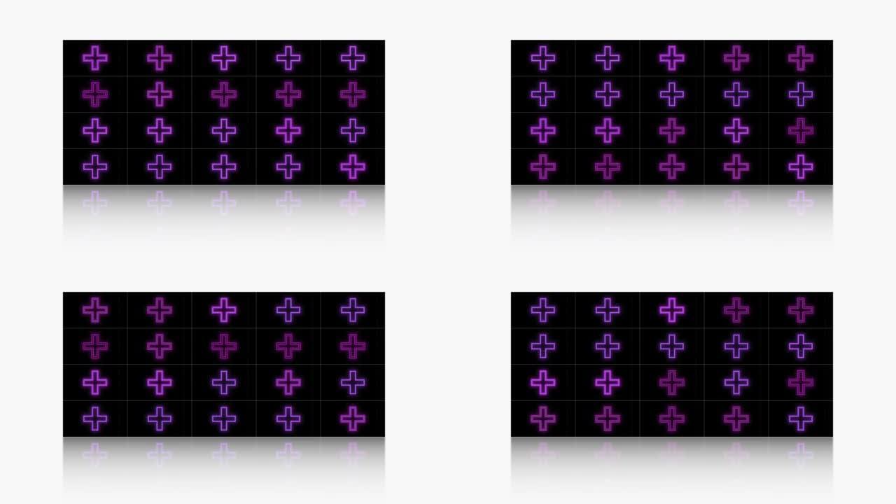 霓虹灯紫色几何十字图案