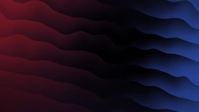 4k红色、蓝色和黑色霓虹灯平滑液体波抽象运动背景股票视频
