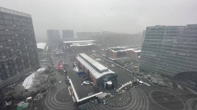 实拍 窗外 下雪