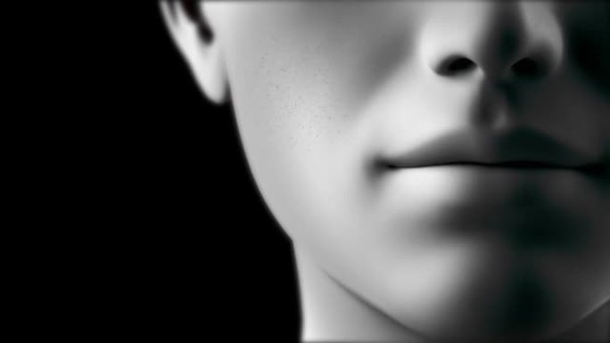 3D animation Face close-up repair effect skin dirt