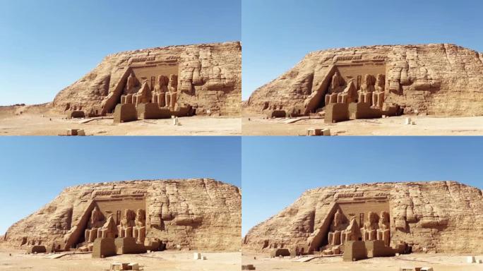 阿布辛贝尔 (Abu Simbel)，努比亚的一块岩石，两座古埃及神庙，拉美西斯二世时代