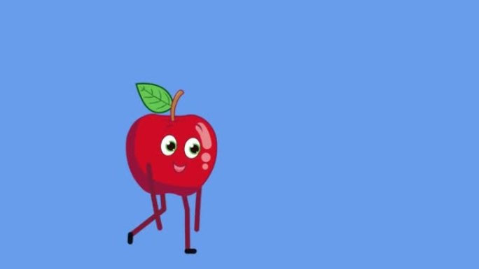在演播室散步的红苹果