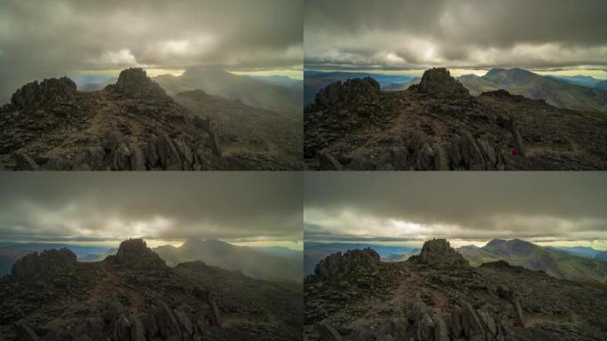 Glyder Fawr与Snowdon summit在Snowdonia，Gwynedd，班戈，威尔