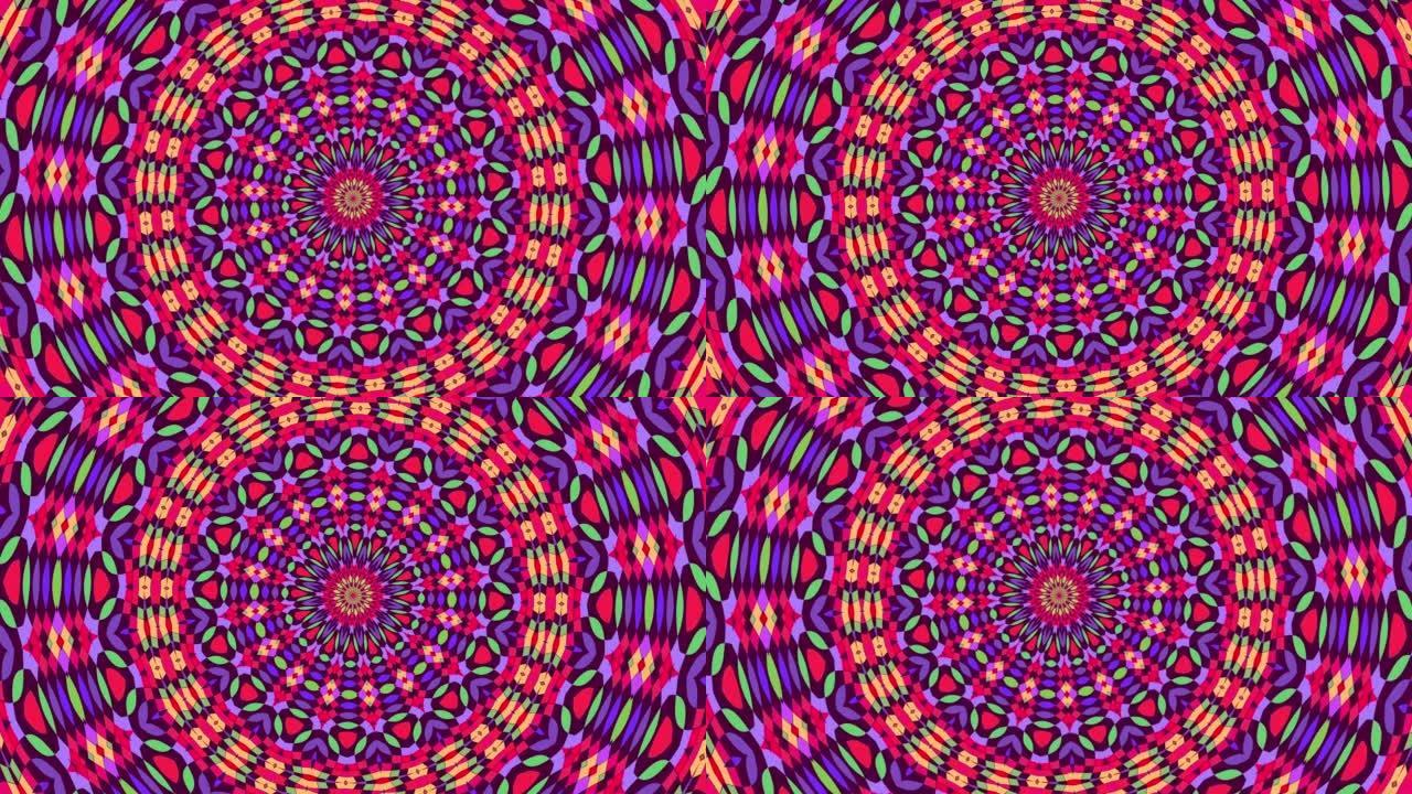 紫色和红色抽象同心圆图案