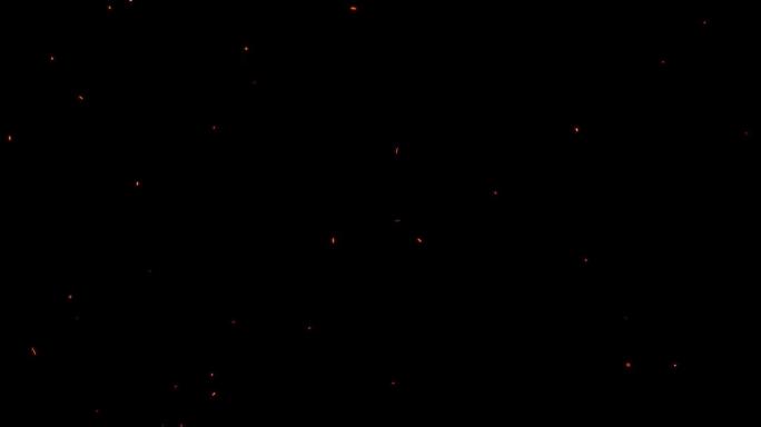 shot of campfire particles moving in air at night