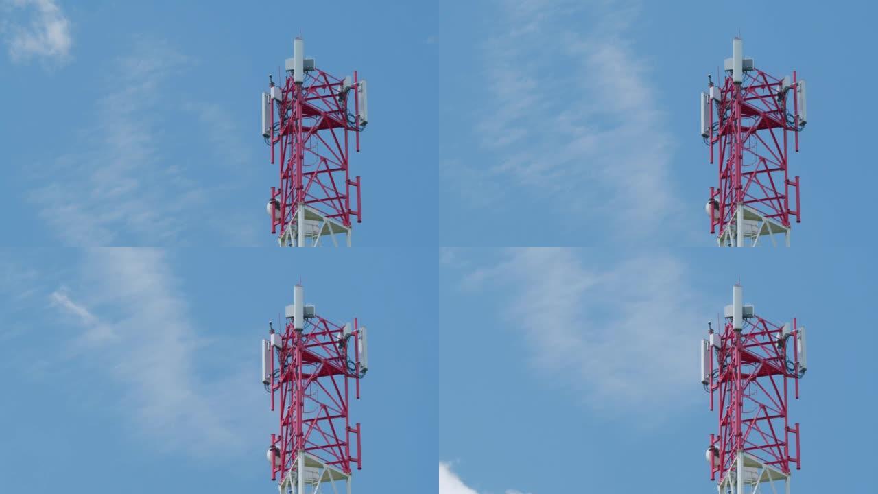 数字无线连接系统。蜂窝塔天线传输数据，用于移动通信和互联网的中继器，gps，手机，3g，4g和5g电