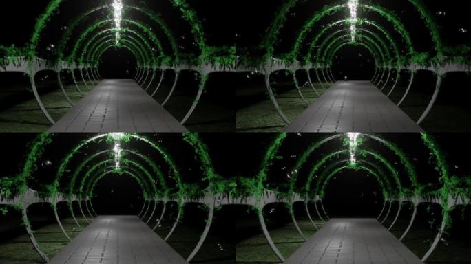 绿色隧道和气泡