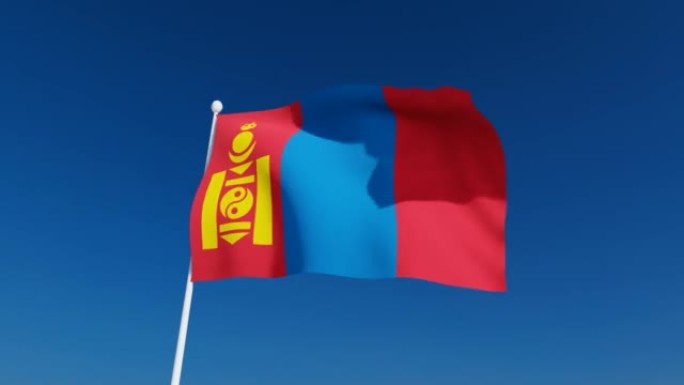 蒙古挥舞国旗