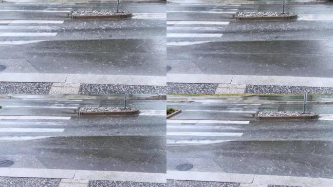 暴雨淹没街道