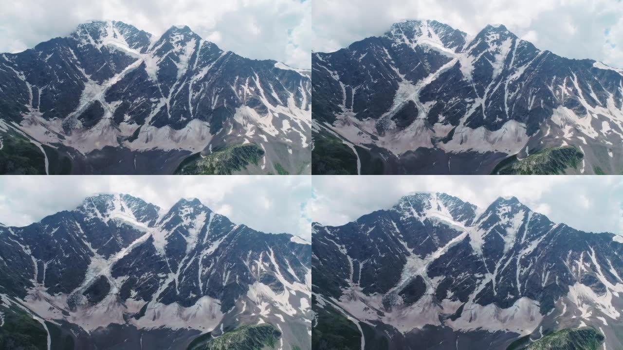 北高加索切get山的天线。埃尔布鲁斯地区东古兹·奥伦-切格特-卡拉巴希风景如画的白雪皑皑的山峰。令人
