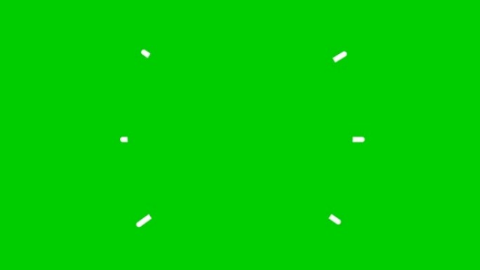 射线的动画线性白色符号。循环视频。孤立在绿色背景上的平面矢量插图。