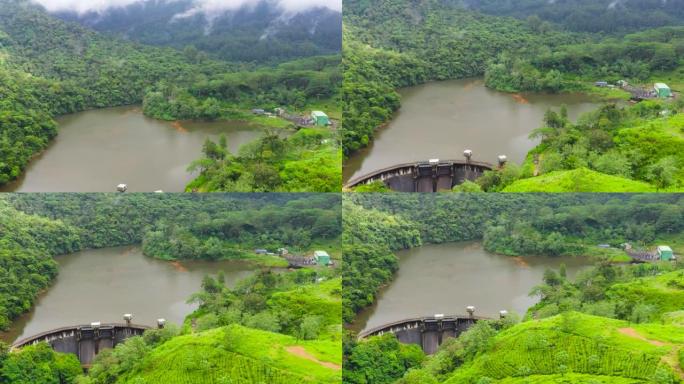 丛林中的山间水坝。斯里兰卡。